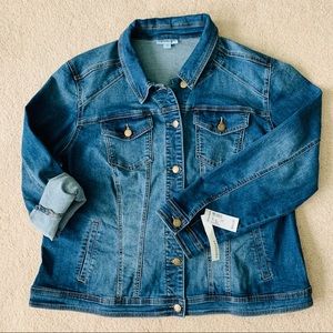 DRESSBARN Plus Size 1X Denim Jacket NWT